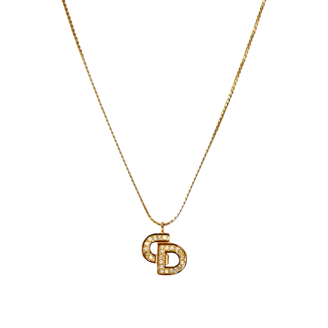ITK9LPOA9OP2 Dior Cubic CD Gold Necklace A-B54569