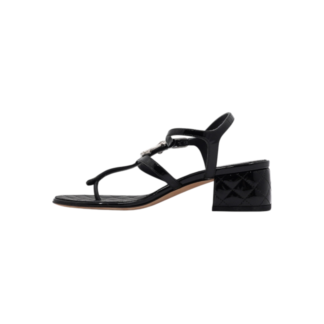 샤넬 G32644 블랙 페이던트 CC 스트랩 여성 샌들aa63613(Chanel G32644 Black Patent CC Strap Women Sandals)