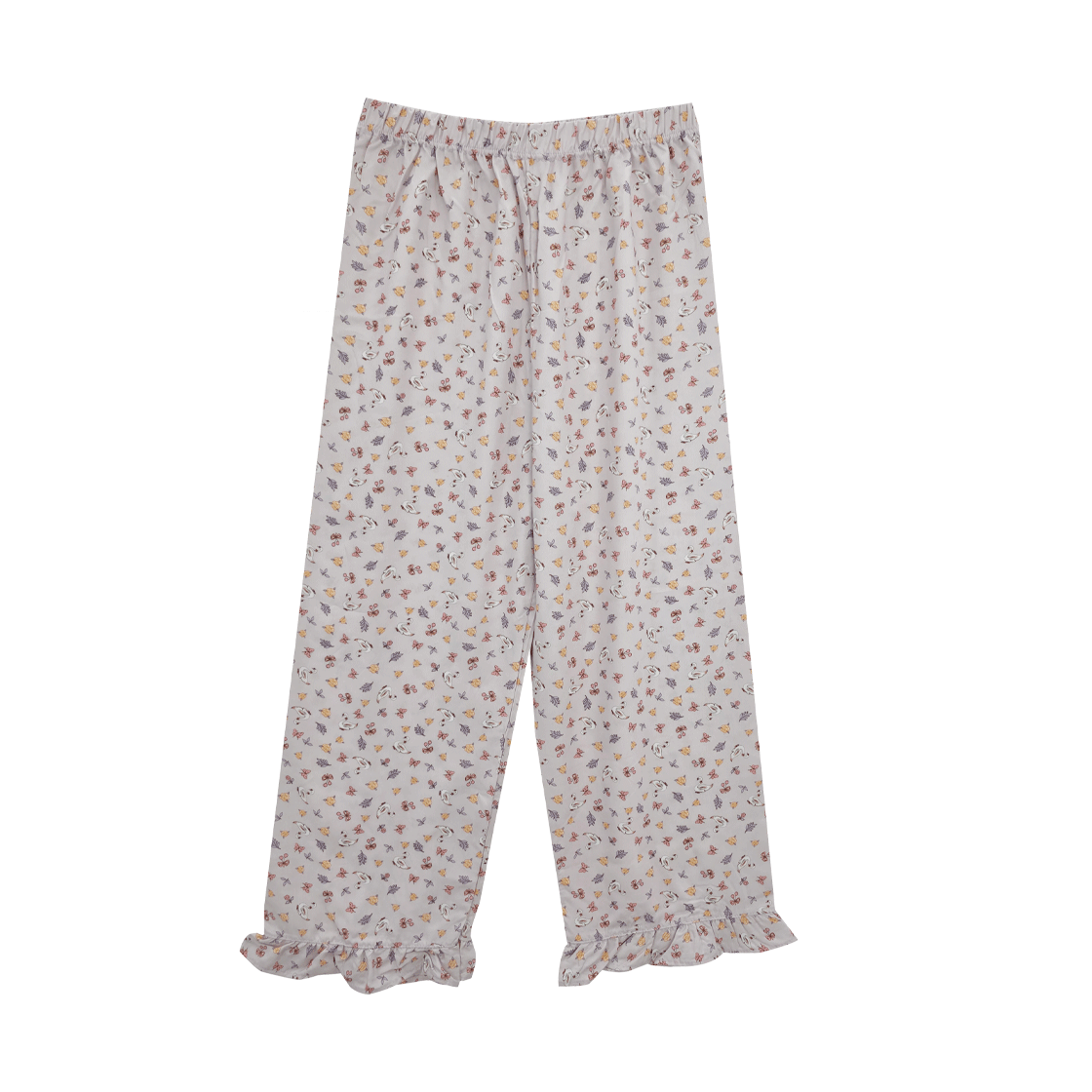 [3% 적립] 에이원 코지핏 8부 레이온 플로라 프릴 파자마 팬츠 잔꽃스완([3% 적립] (W) AONE Cozy Fit Rayon Floral Frill Pajamas Swan)