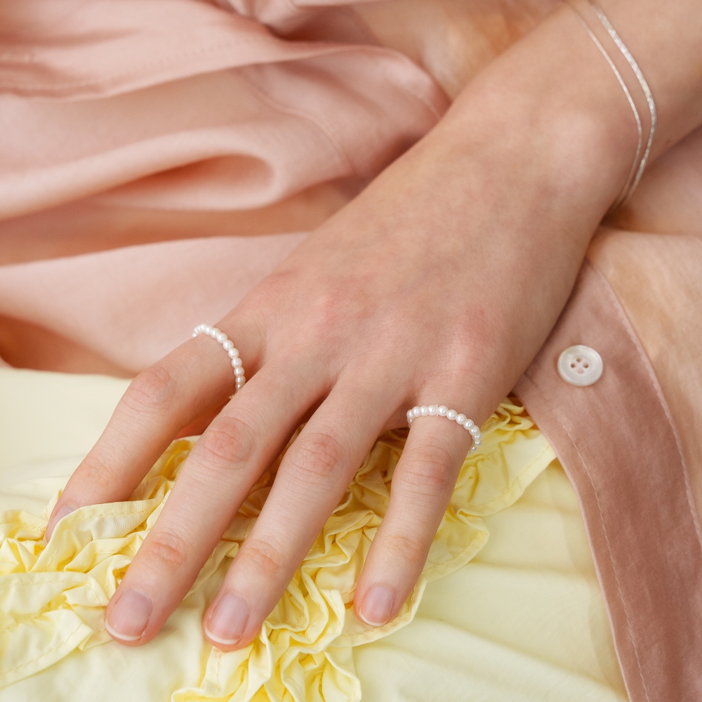 러브미몬스터 [3세트] 타이니 원석 반지 화이트(lovememonster [3 SET] Tini Gems Rings WHITE) - 4