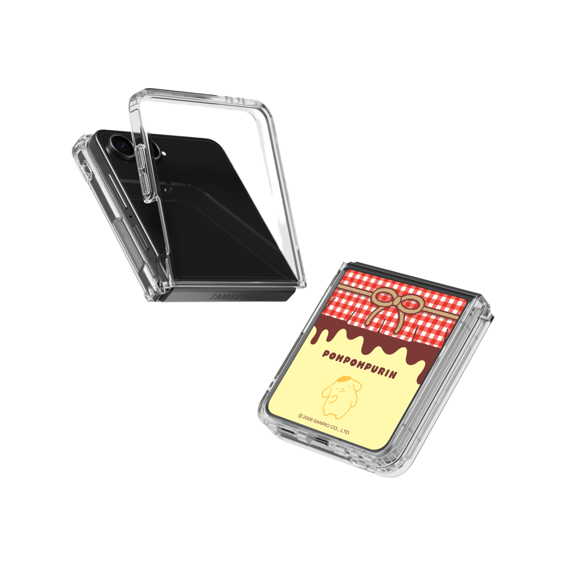 폼폼푸린 푸딩팩 클리어 마그넷 케이스 for Galaxy Z Flip7(POMPOMPURIN Pudding pack Clear Magnet Case for Galaxy Z Flip7) - 2