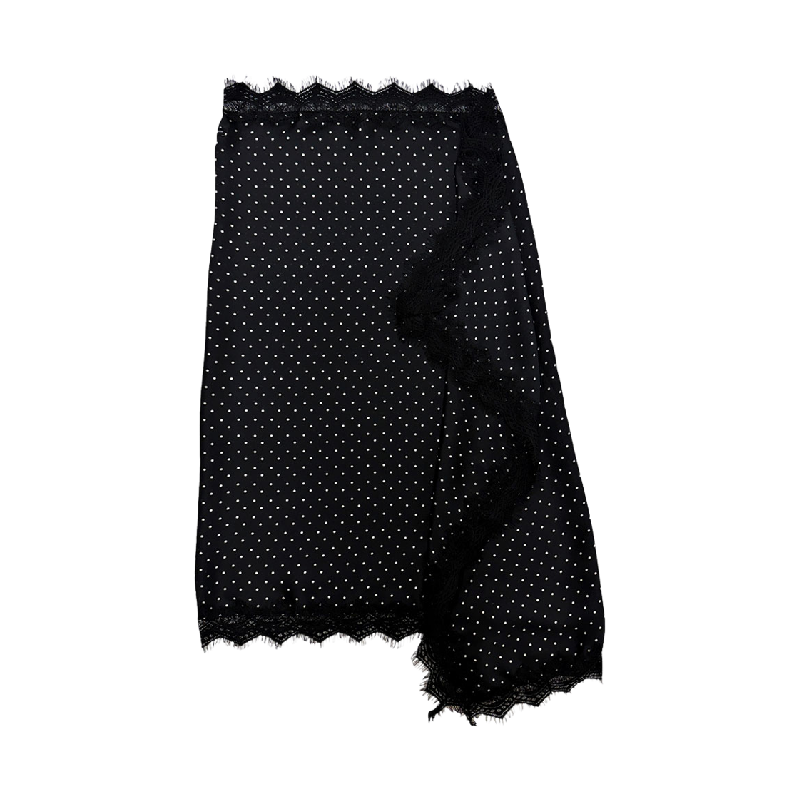 러브미몬스터 레이스 도트 새틴 랩 스커트 블랙(lovememonster Lace Dot Satin Wrap Skirt BLACK) - 1