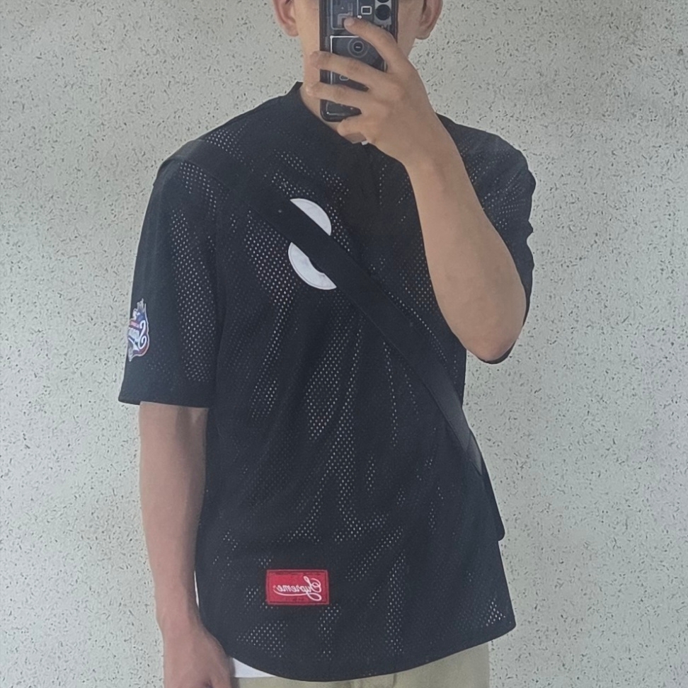 Supreme S Logo Baseball Henley Black - 24FW 착용 스타일