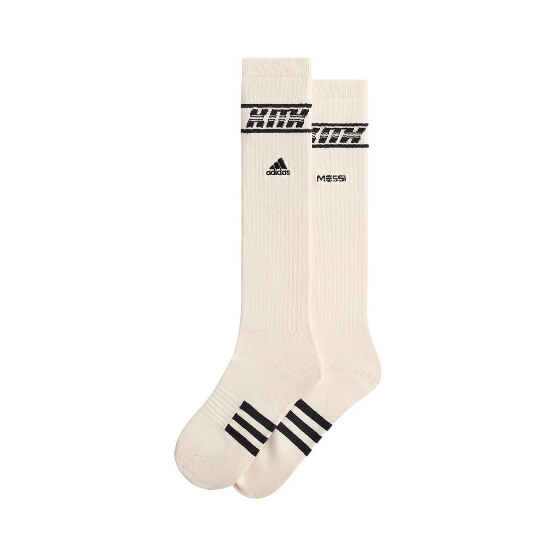 KQ5188 Adidas x Kith x Messi Football Thigh Socks Sandrift