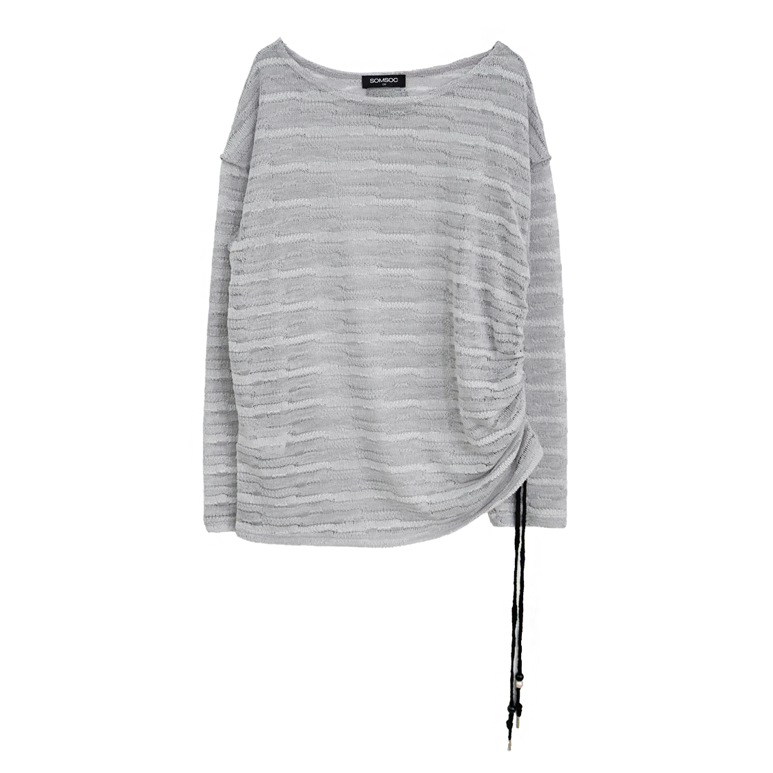 솜속 엘리 레이스 니티드 탑 그레이(SOMSOC Allie Lace Knitted Top Grey)