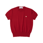 Knitted W Basic Essential Washable Round Half Knit Red