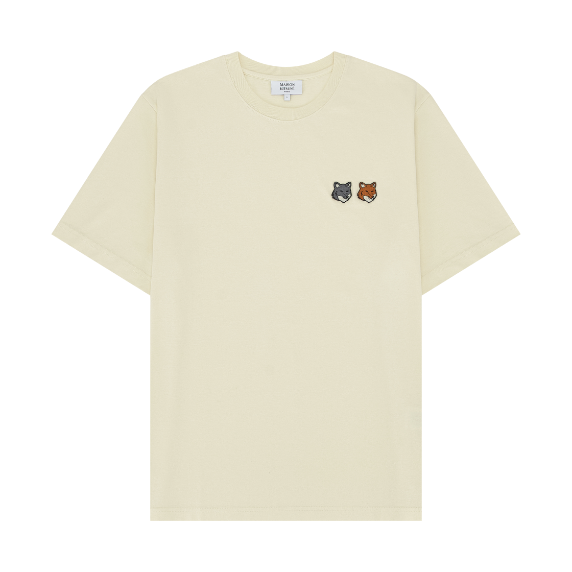메종 키츠네 더블 볼드 폭스 헤드 컴포트 티셔츠 라떼(Maison Kitsune Double Bold Fox Head Comfort T-Shirt Latte)