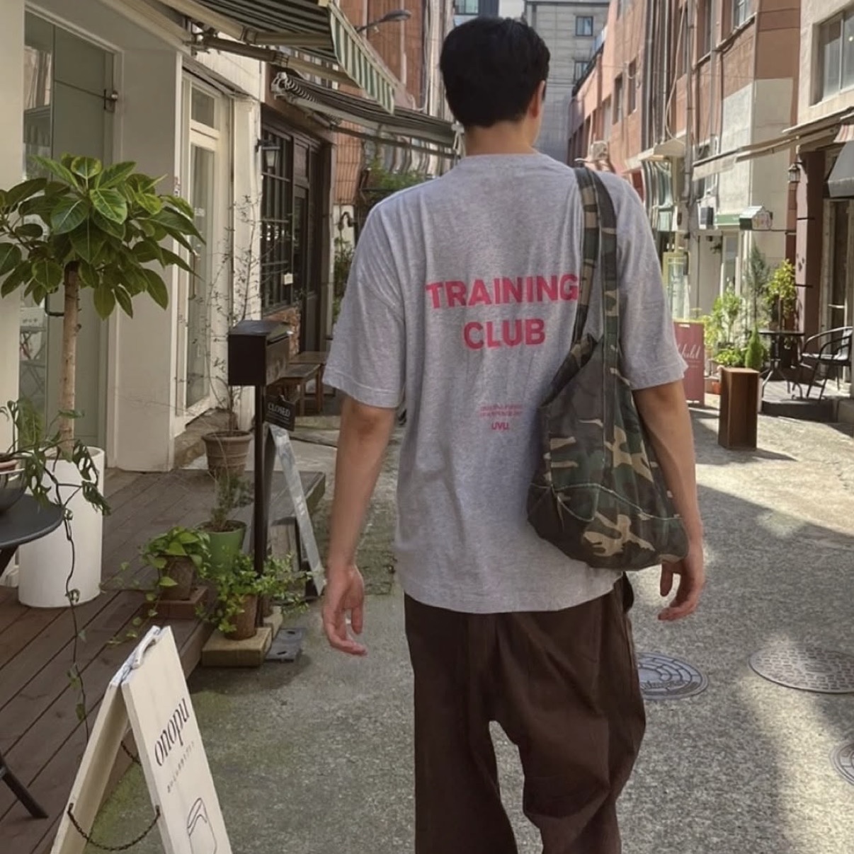 UVU Training Club T-Shirt Grey Marl 착용 스타일