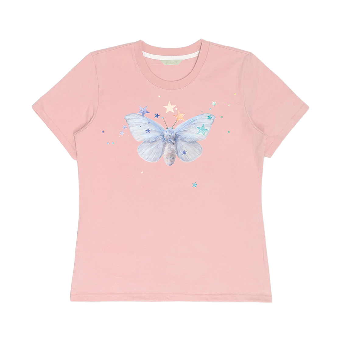 루바티 드리밍 모스 스탠다드 티셔츠 베이비핑크(Rubati Dreaming Moth Standard Tshirt Baby Pink)