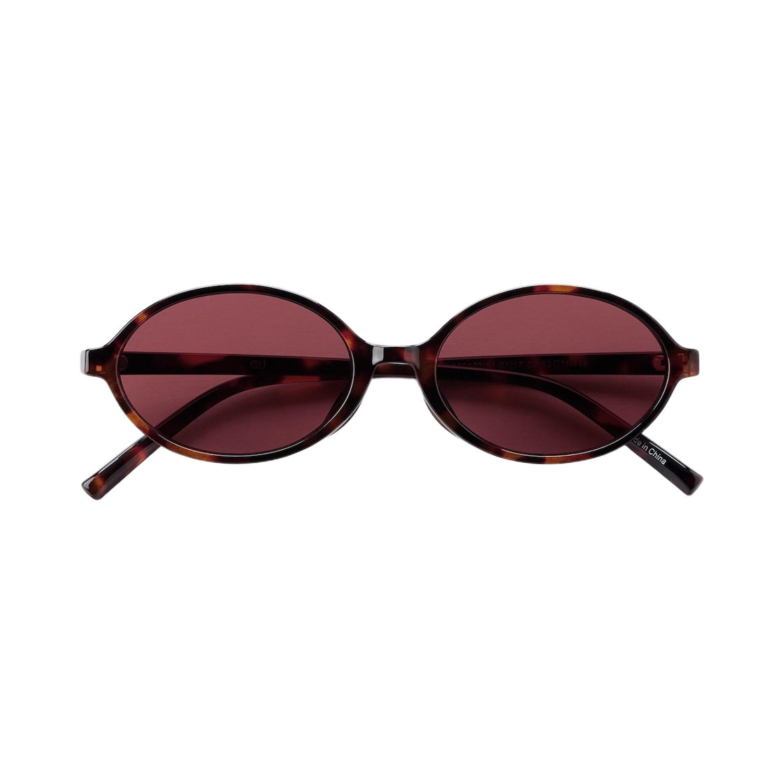 (W) GU UV 블로킹 오발 선글라스 레드((W) GU UV Blocking Oval Sunglasses Red)
