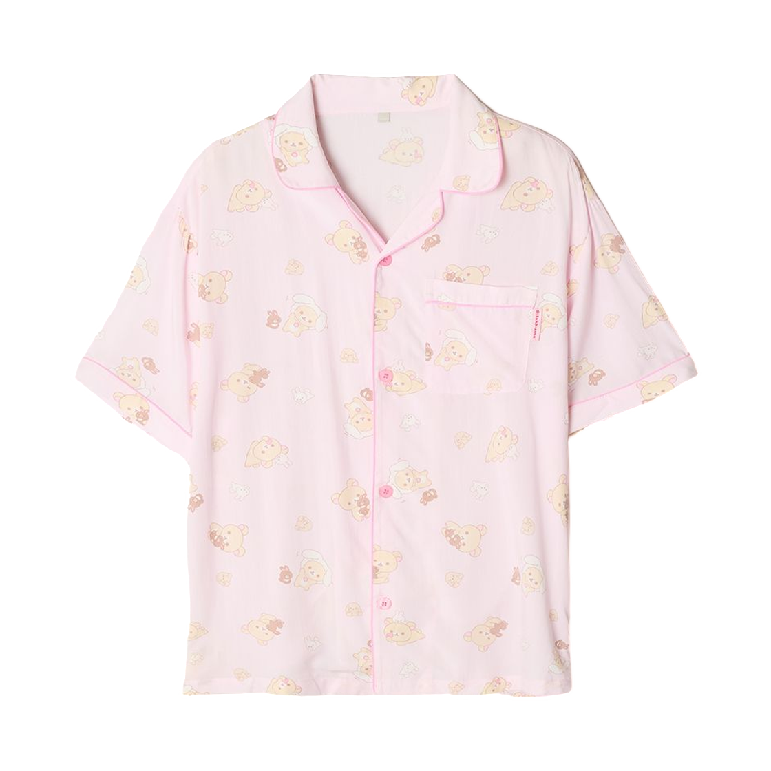 스파오 x 리락쿠마 쿠마들의 느긋한 숏슬리브 파자마 핑크(Spao x Rilakkuma Kuma’s Rleaxing Short Sleeve Pajama Pink) - 2