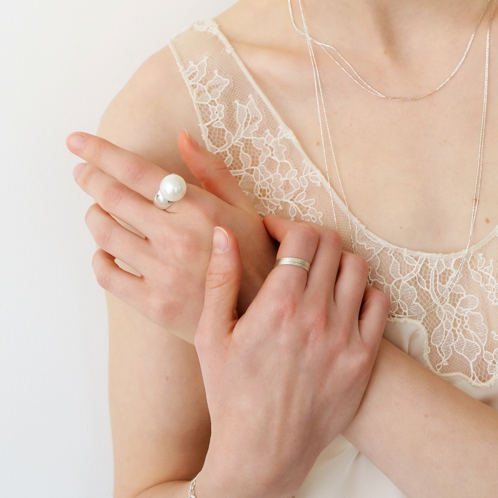 러브미몬스터 볼드 무드 원석 반지 화이트(lovememonster Bold Mood Gem Ring WHITE) - 2