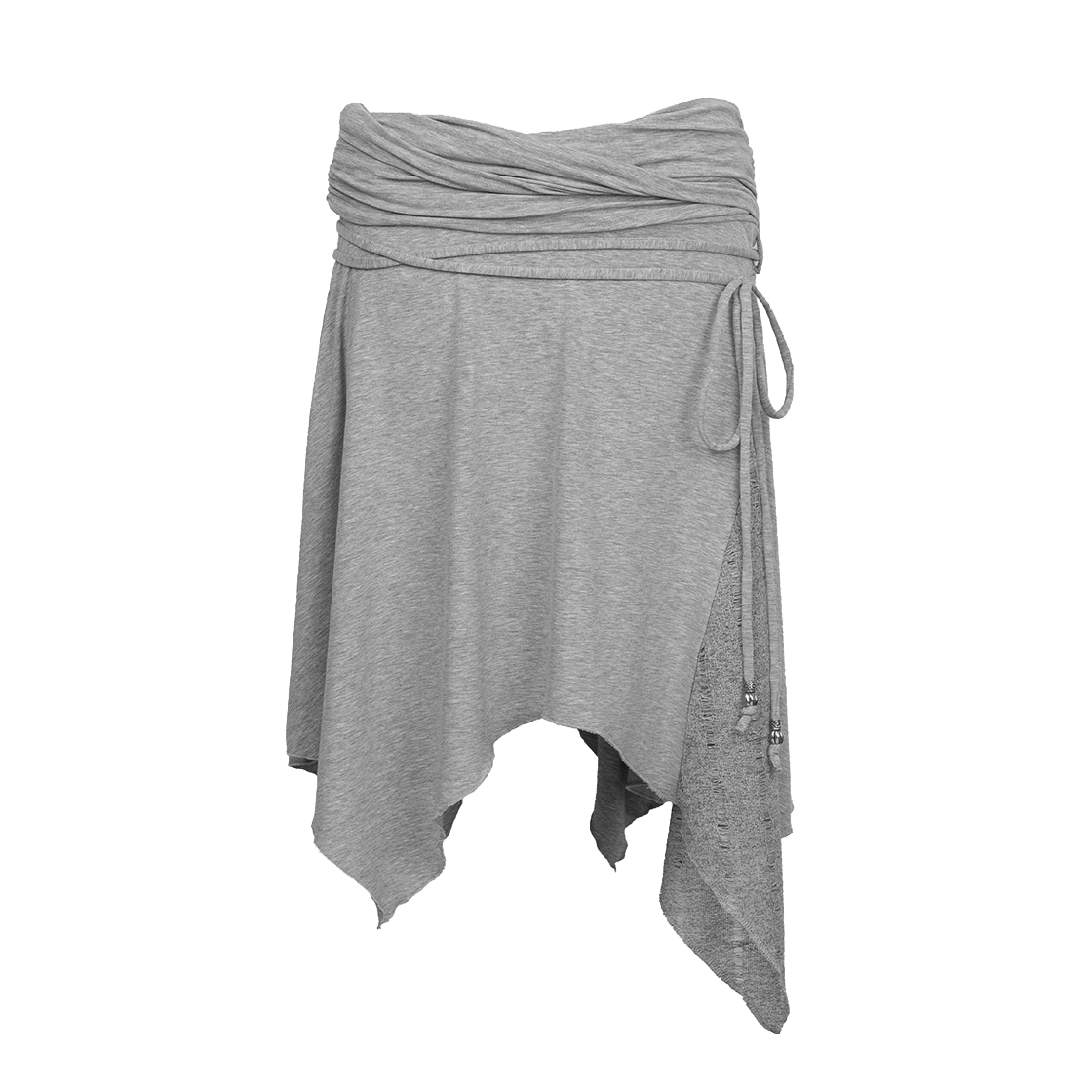 러프넥 니트 레이어 드레이프 스커트 그레이(Roughneck Knit Layer Drape Skirt Gray)