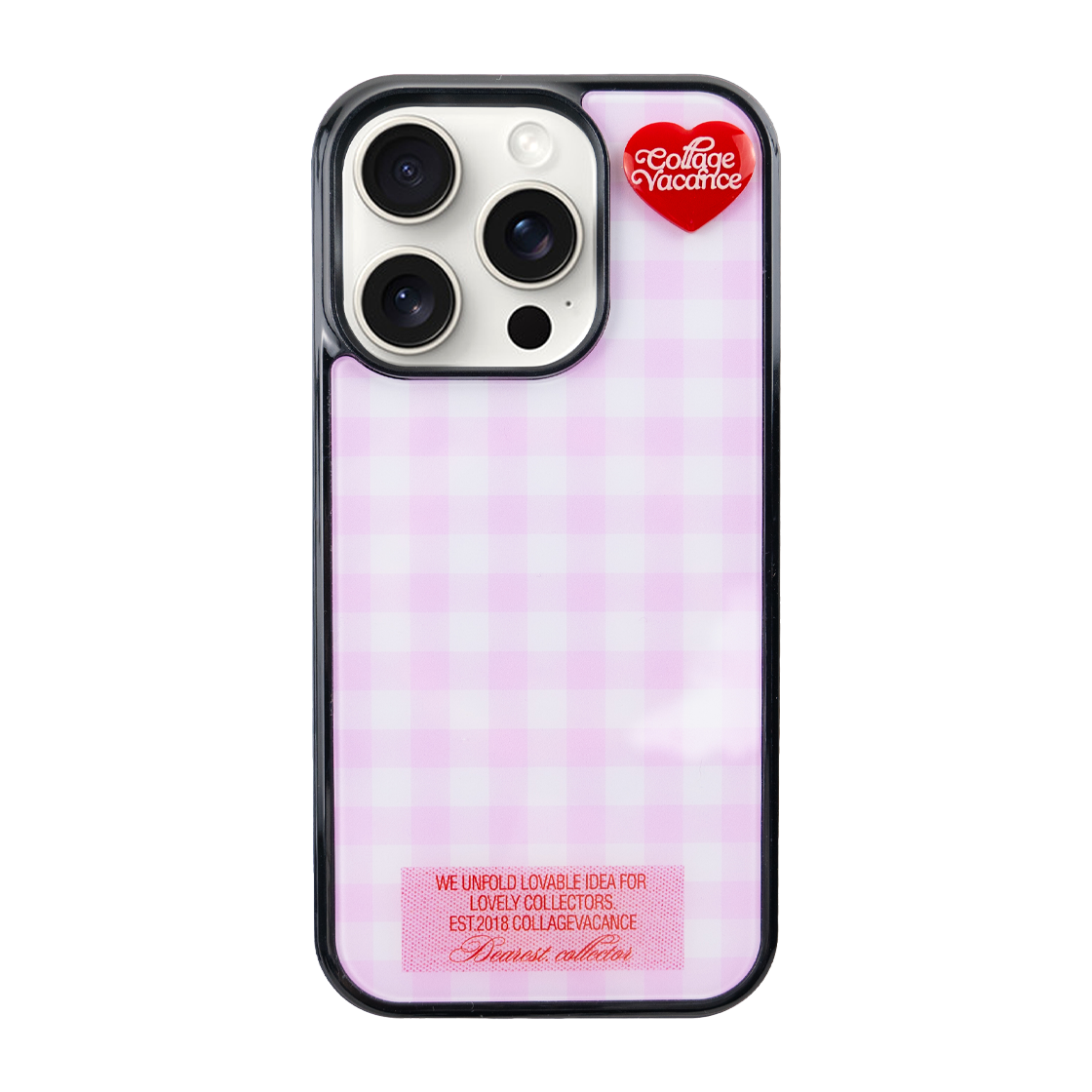 꼴라주바캉스 하트로고 펜던트 글라스 범퍼 케이스 클래식 타입 - 베이비 핑크(COLLAGEVACANCE Heart Logo Pendant Glass Bumper Case Classic Type - Baby Pink)
