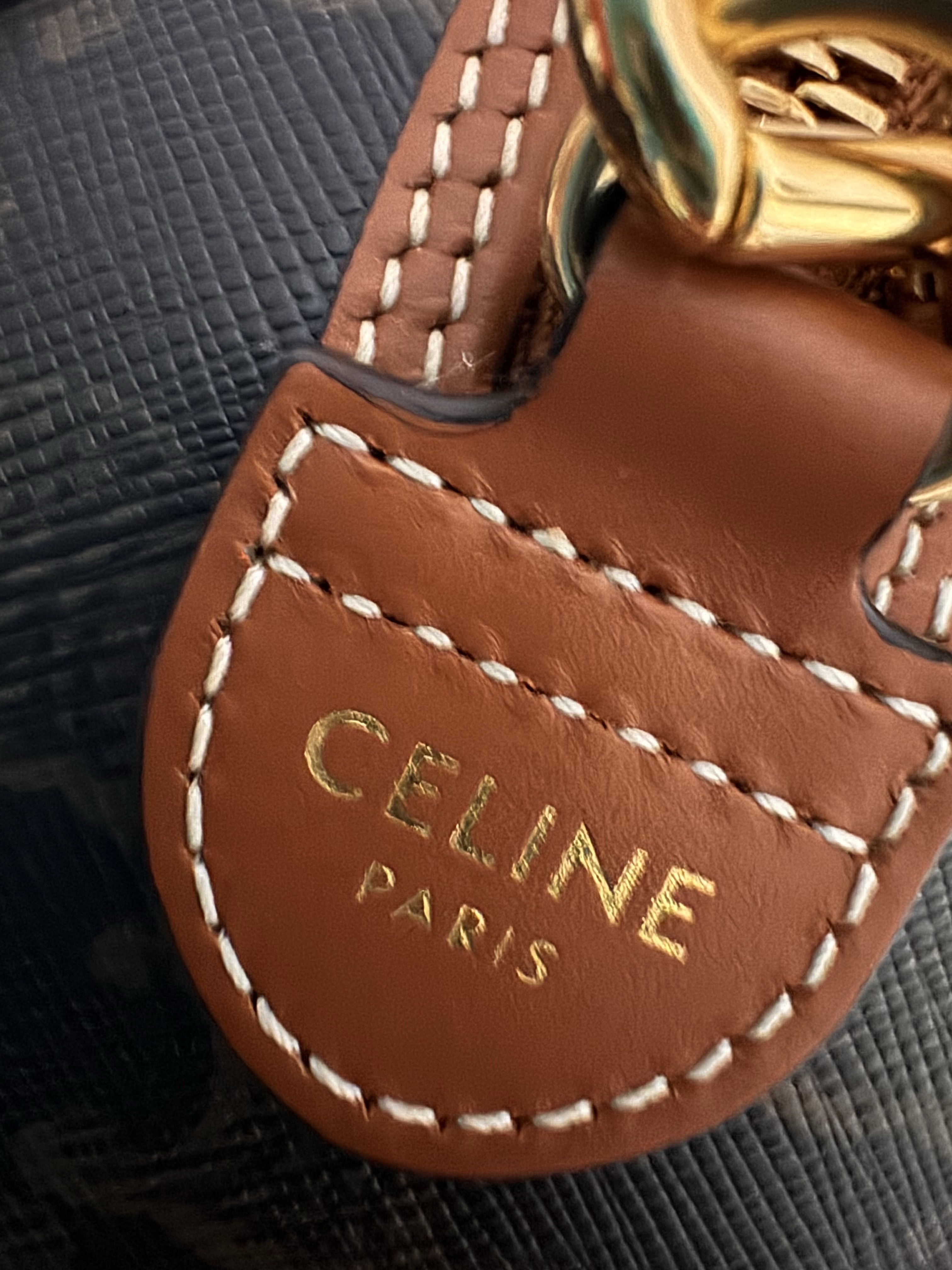 Celine Small Boston Cuir Triomphe in Triomphe Canvas Calfskin Tan 착용 스타일