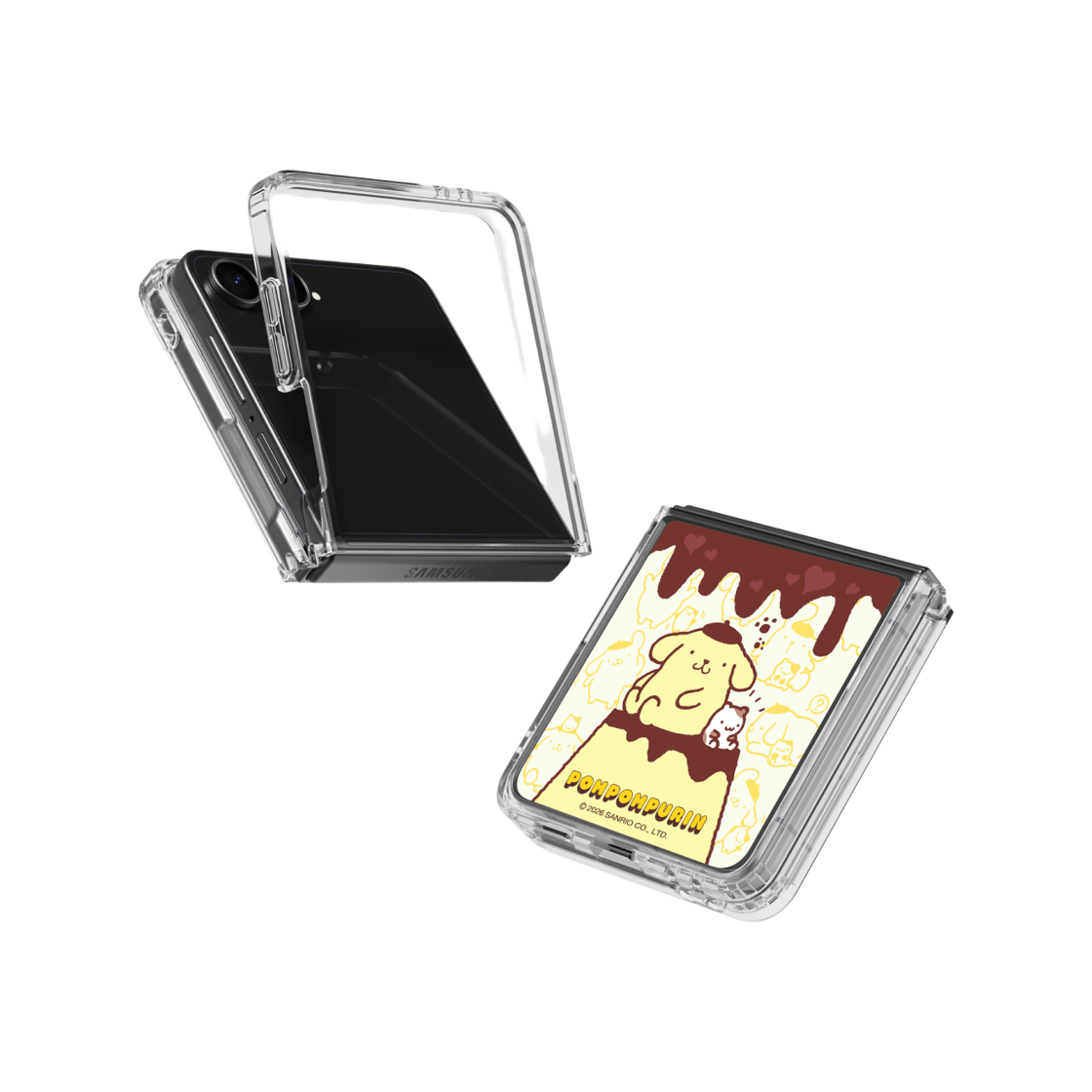 폼폼푸린 푸딩 클리어 마그넷 케이스 for Galaxy Z Flip7(POMPOMPURIN Pudding Clear Magnet Case for Galaxy Z Flip7) - 2