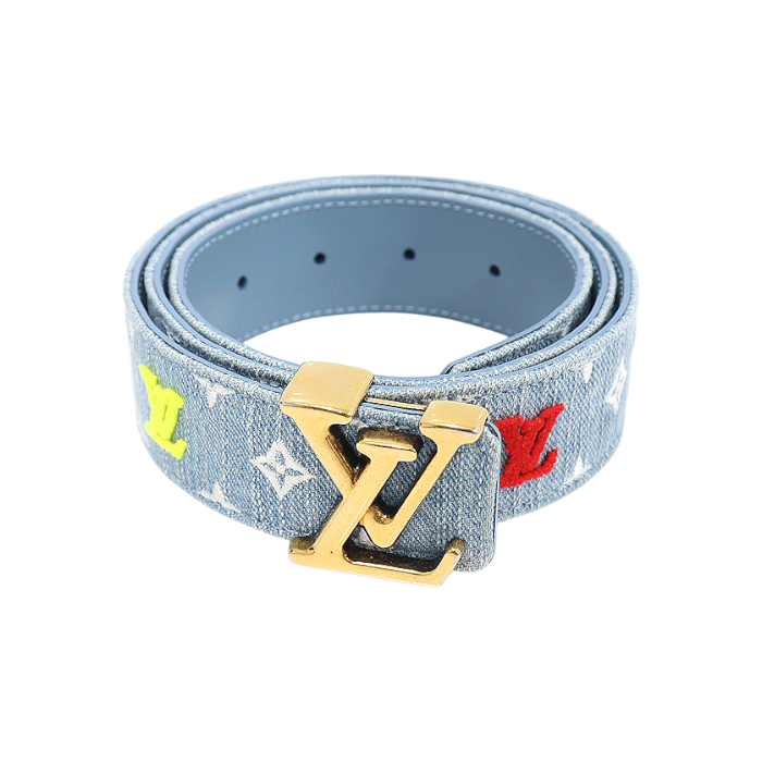 ITOM9WACDDPN Louis Vuitton Blue Monogram Denim New Wave Women Belt