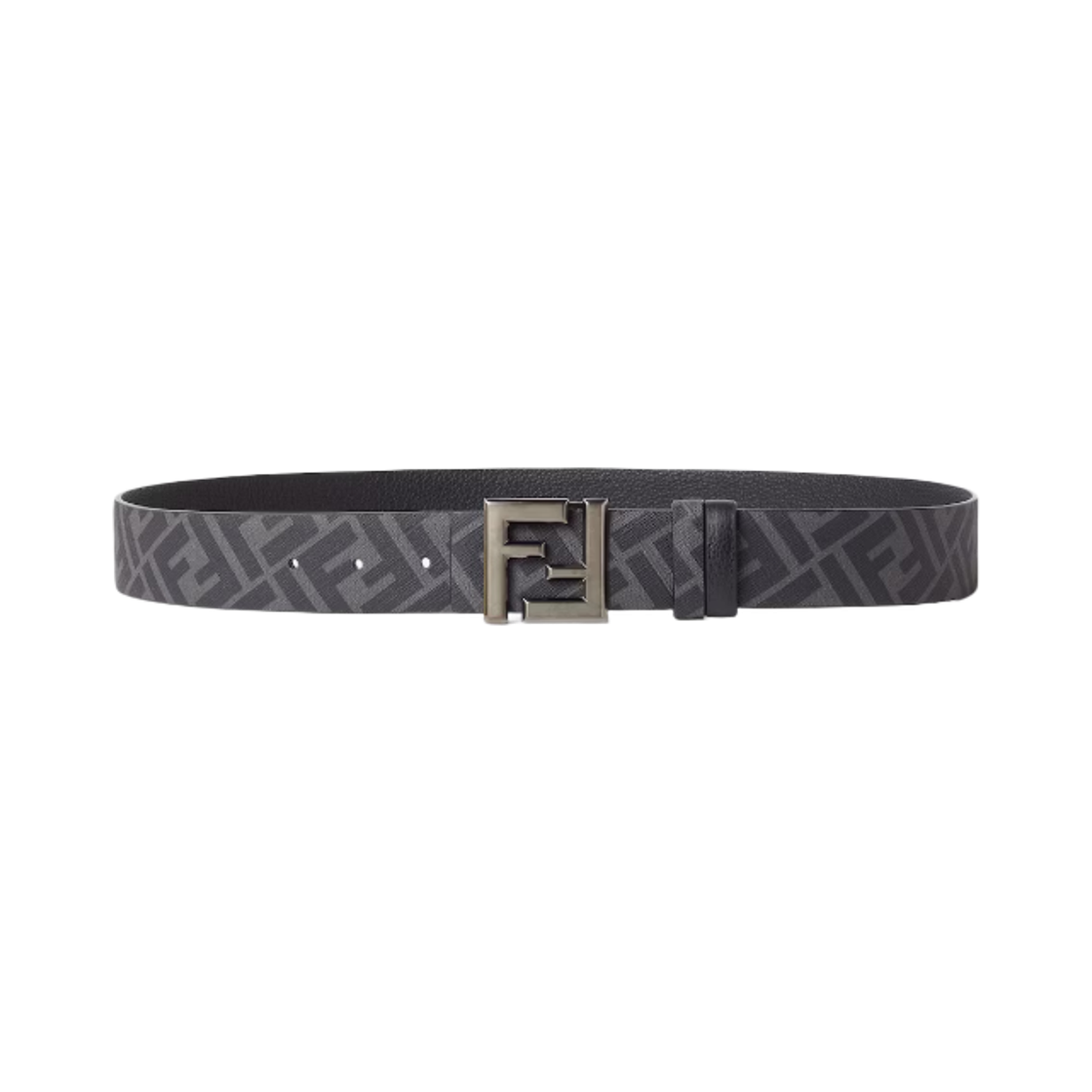 펜디 스퀘어 FF 레더 캔버스 리버시블 벨트 블랙(Fendi Squared FF Leather and Canvas Reversible Belt Black) - 2
