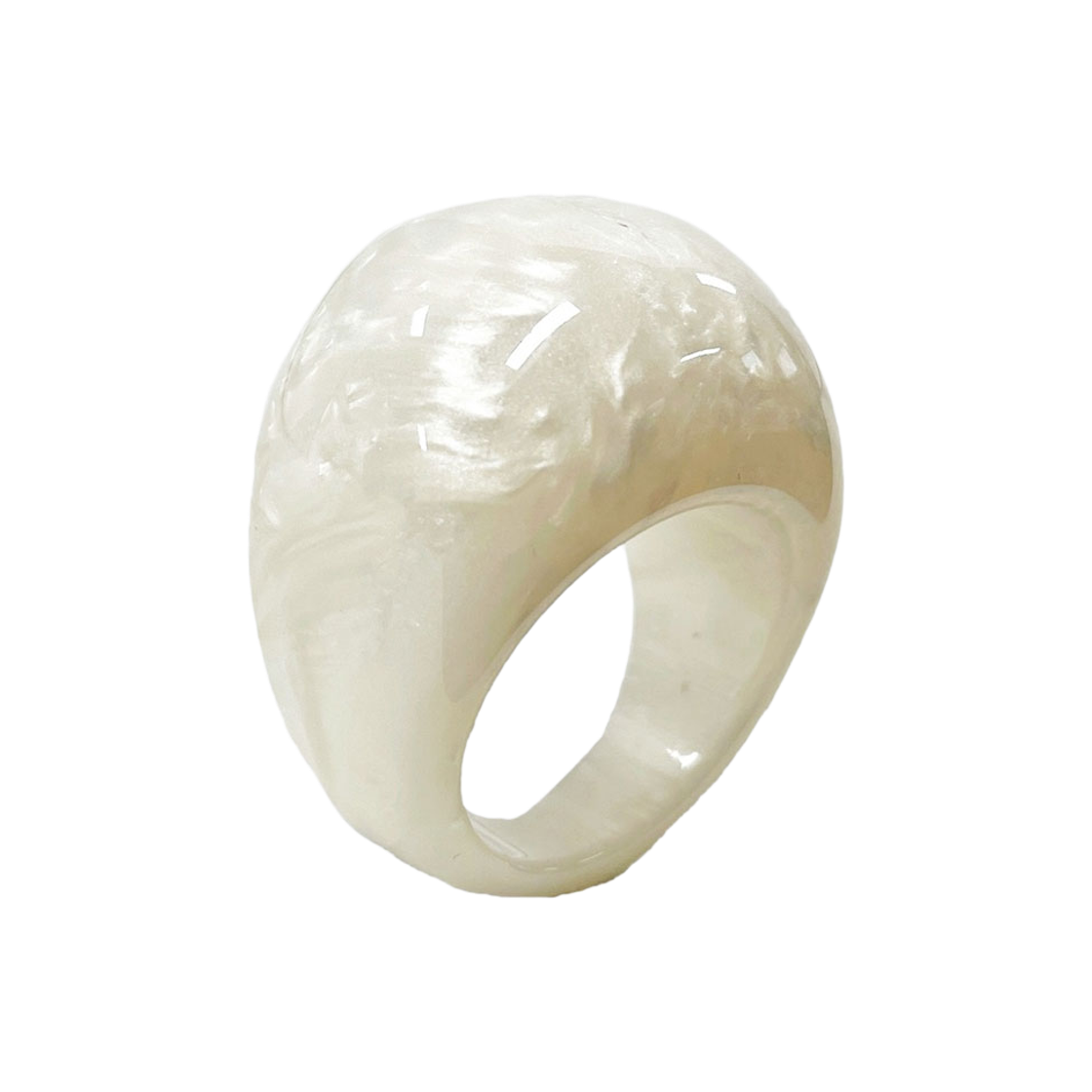 러브미몬스터 볼드 돔 호마이카 반지 화이트(lovememonster Bold Dome Formica Ring WHITE) - 1