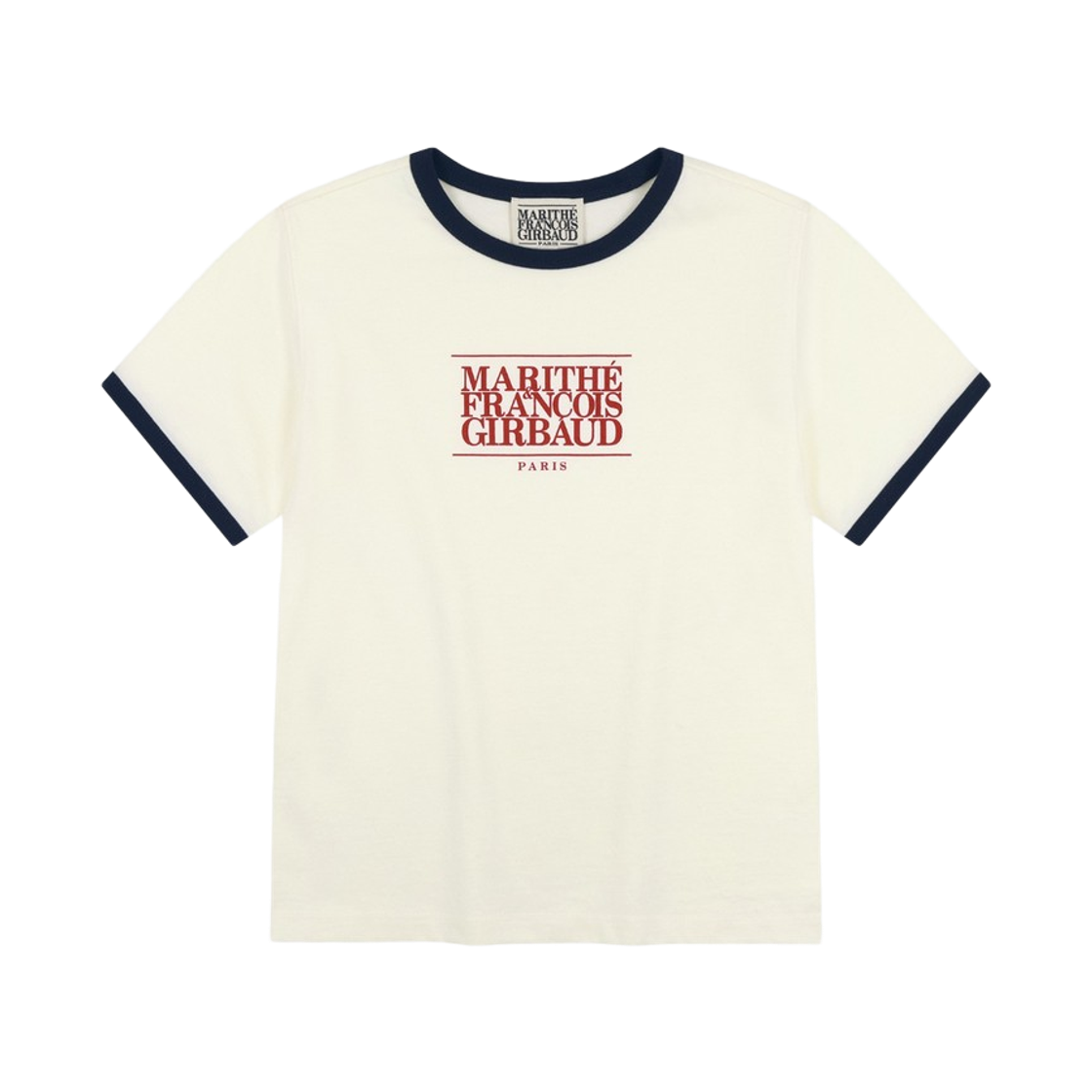(키즈) 마리떼 프랑소와 저버 클래식 로고 링거 티셔츠 아이보리((Kids) Marithe Francois Girbaud Classic Logo Ringer T-Shirt Ivory) - 1