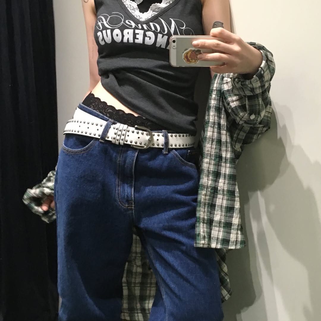ersco Straight Jeans Blue 착용 스타일 - 3