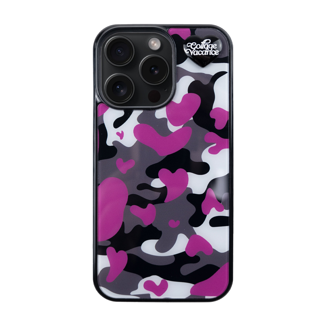 꼴라주바캉스 카모 러브 펜던트 글라스 범퍼 케이스 퍼플(COLLAGEVACANCE Camo Love Pendant Glass Bumper Case Purple)