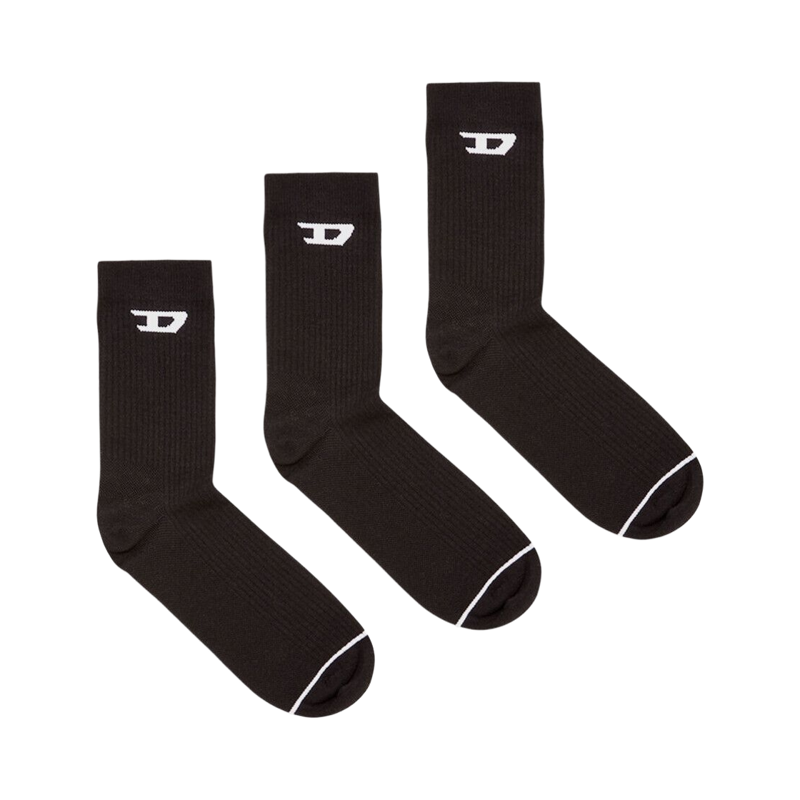 A178830LKBI-E4101 Diesel Skm-D-Tennis-Crew Socks Black (3 Pack)