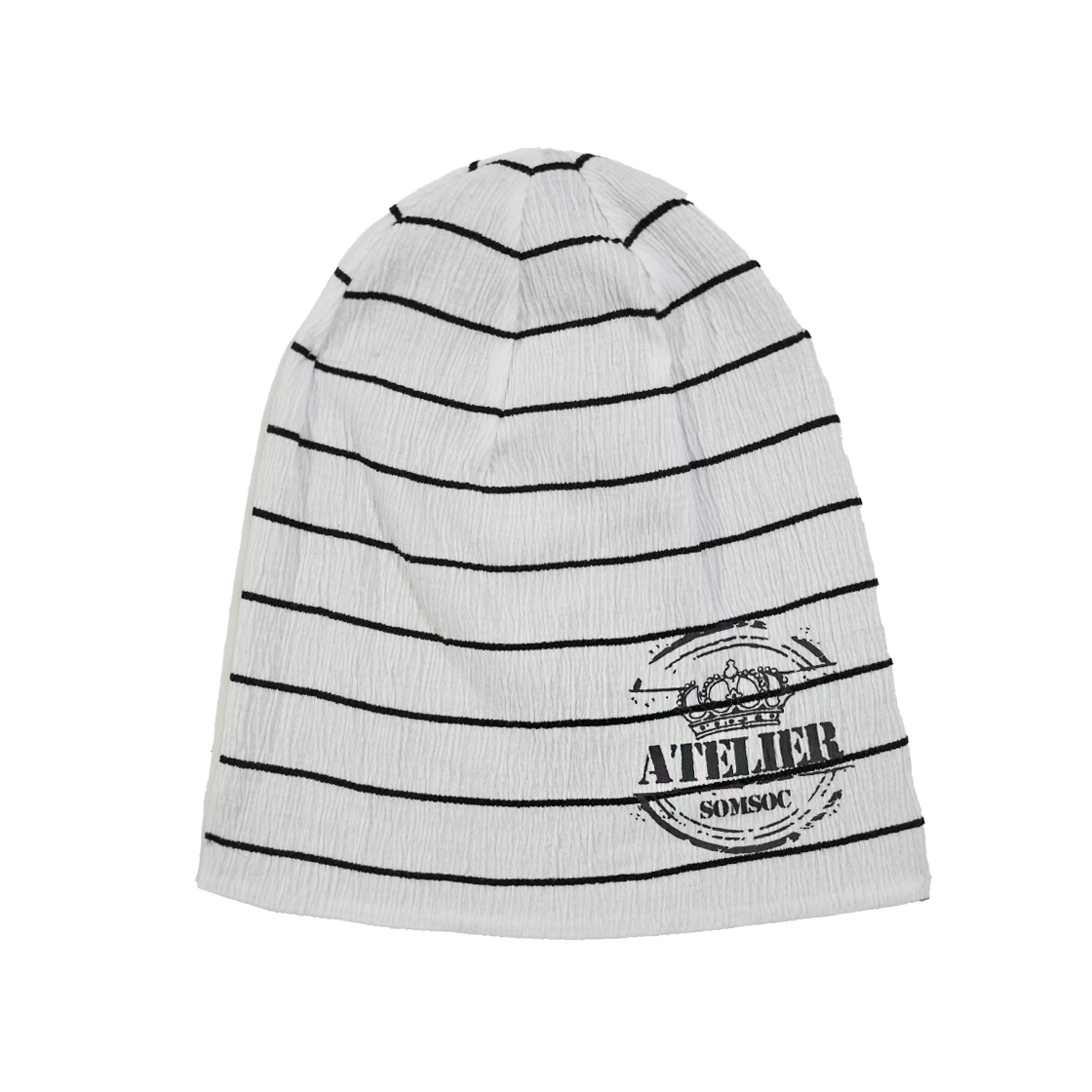 솜속 제인 스트라이프 리버시블 비니 화이트(SOMSOC Jane Stripe Reversible Beanie White)