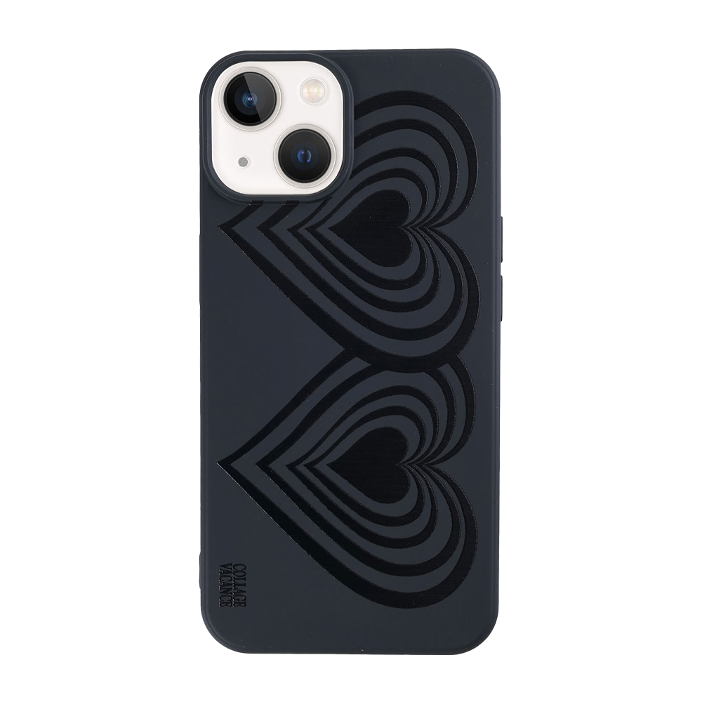 p63 COLLAGEVACANCE Stripe Heart Soft Case Double Heart