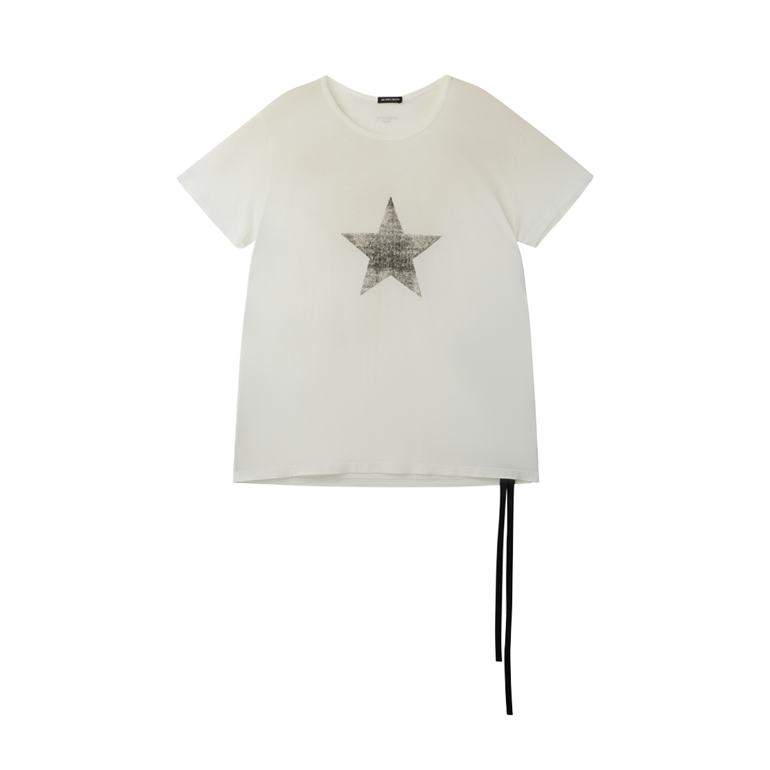 [오프라인 전용] 앤 드뮐미스터 이다르 크롭 스탠다드 핏 티셔츠 "Star" 프린트 초크 - 26SS([오프라인 전용] Ann Demeulemeester Idar Cropped Standard Fit T-Shirt With "Star" Print Chalk - 26SS)