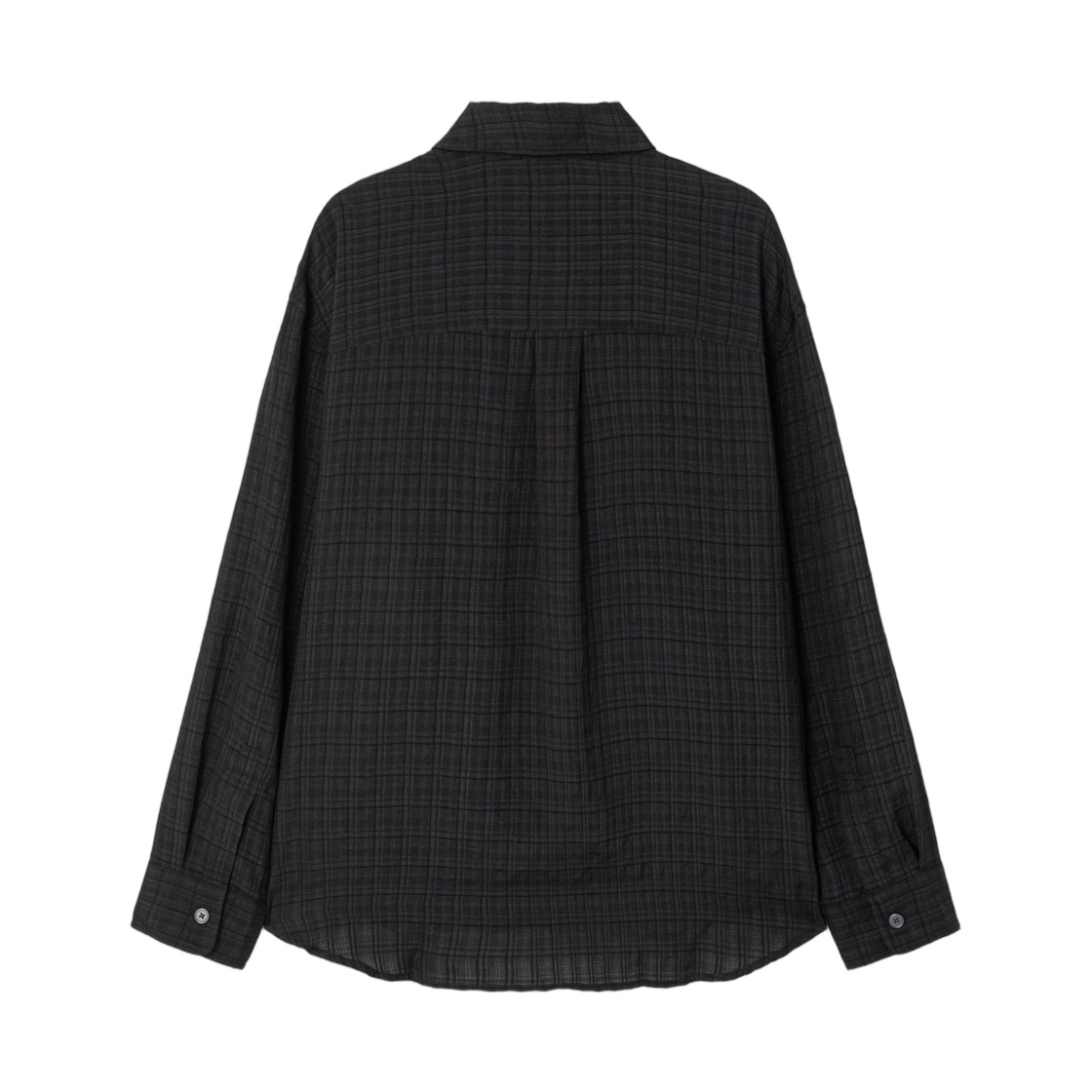 에잇세컨즈 시어 체크 오버핏 셔츠 블랙(8seconds Sheer Check Over Fit Shirt Black) - 2