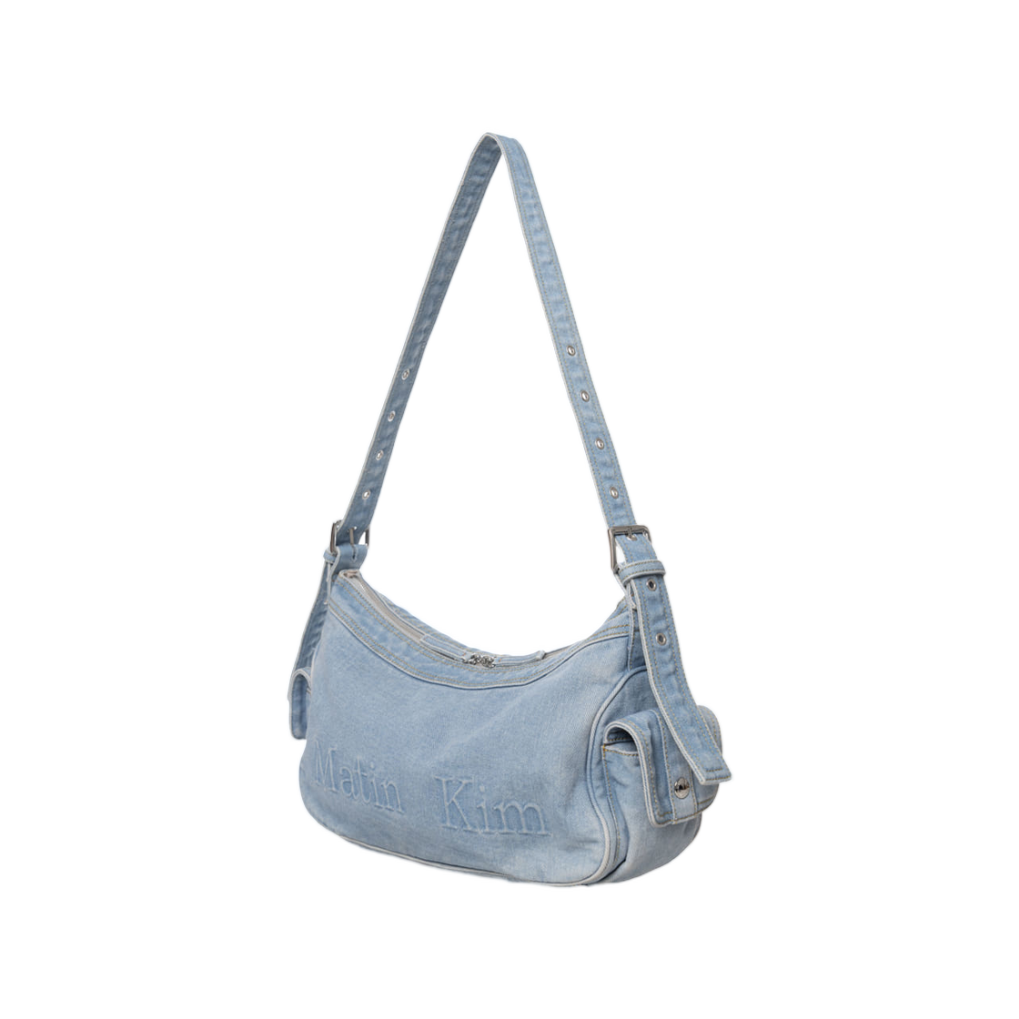 마뗑킴 마틴 더스트 데님 사이드 포켓 백 라이트 블루(Matin Kim Matin Dust Denim Side Pocket Bag In Light Blue) - 2