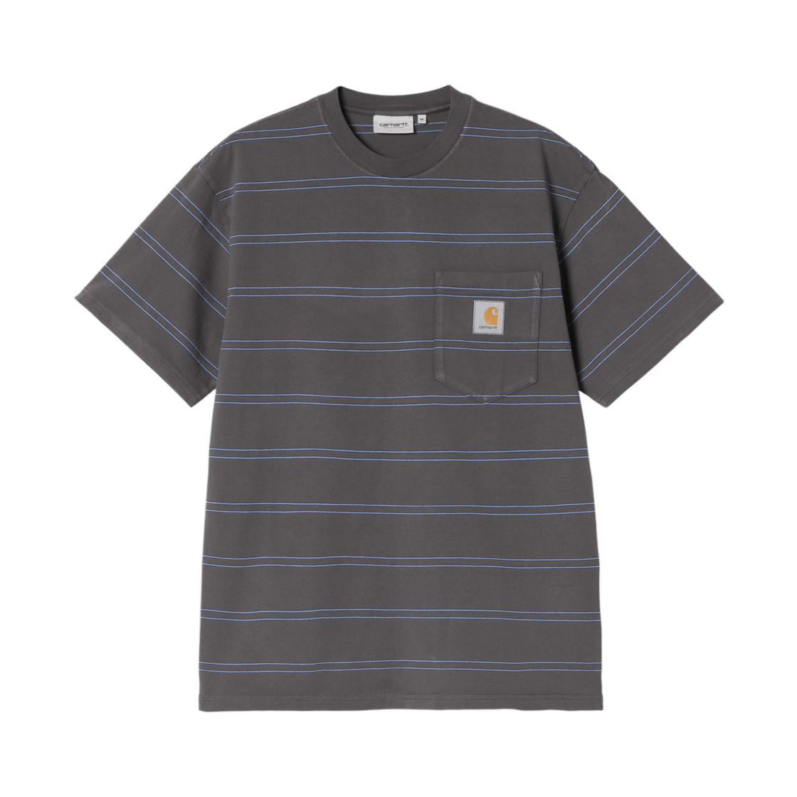 I036855-3SI-GD Carhartt WIP S/S Bert Pocket T-Shirt Bert Stripe Graphite Curacao