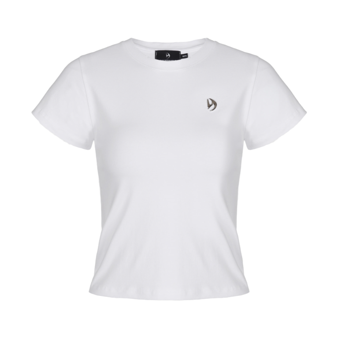 디에스엠티 우먼 메탈 로고 크롭 티셔츠 화이트(DSMT (W) Metal Logo Crop Top White)