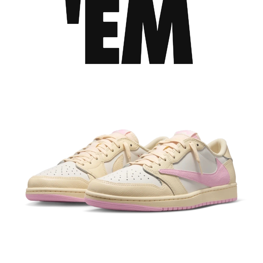 Jordan 1 x Travis Scott Retro Low OG SP Muslin Shy Pink 착용 스타일