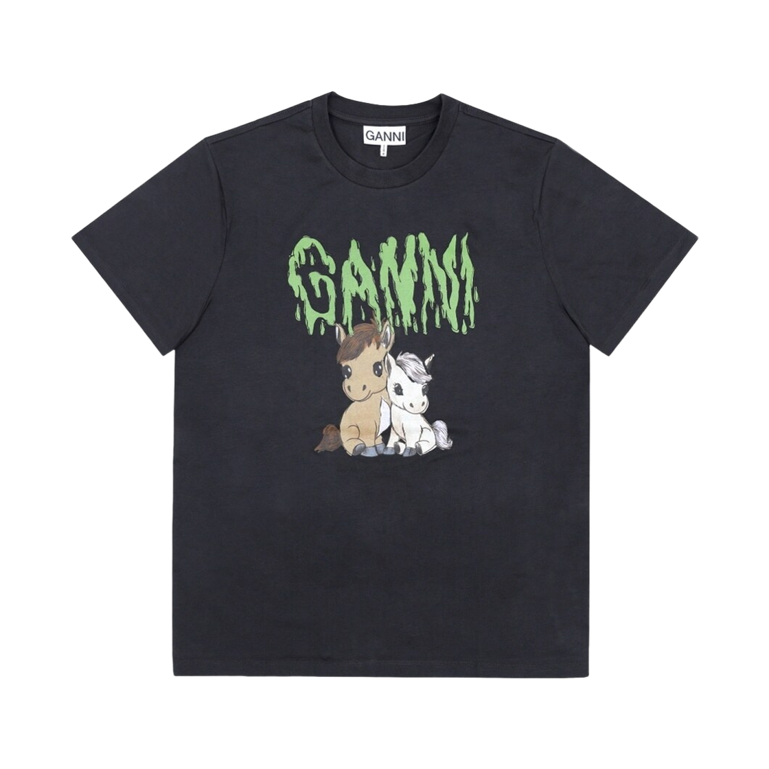 A1050048 252 [25% 쿠폰] (W) Ganni Logo Graphic Cotton T-Shirt Phantom