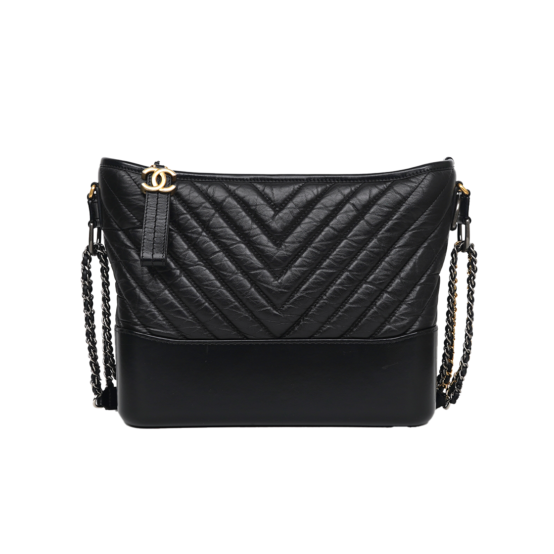 ITQGUEDHSMCU Chanel Chevron Gabrielle Hobo Bag Large Black