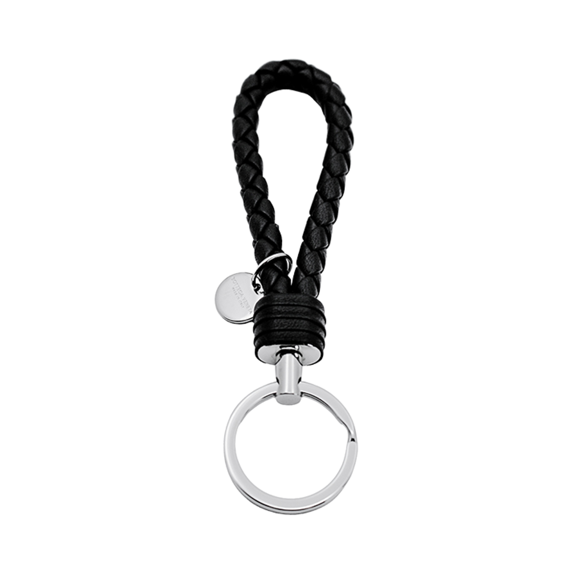 113539 V3UN1 1189 [15% 쿠폰] Bottega Veneta Intreciato Logo Tag Keyring Black