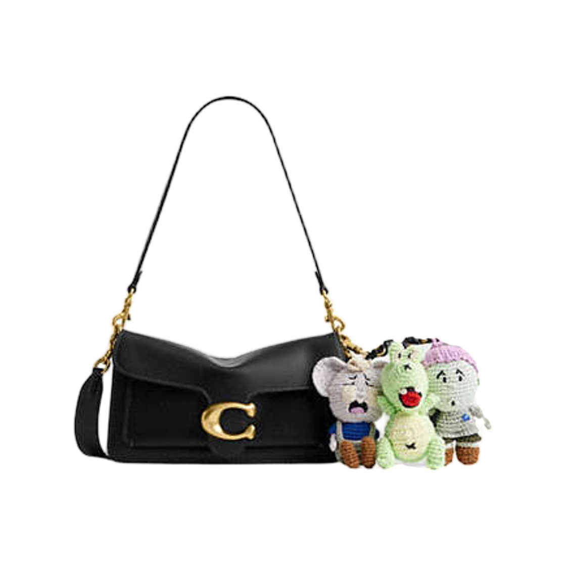 코치 x 브레인 데드 소프트 태비 숄더백 26 참 블랙(Coach x Brain Dead Soft Tabby Shoulder Bag 26 with Charm Black) - 1
