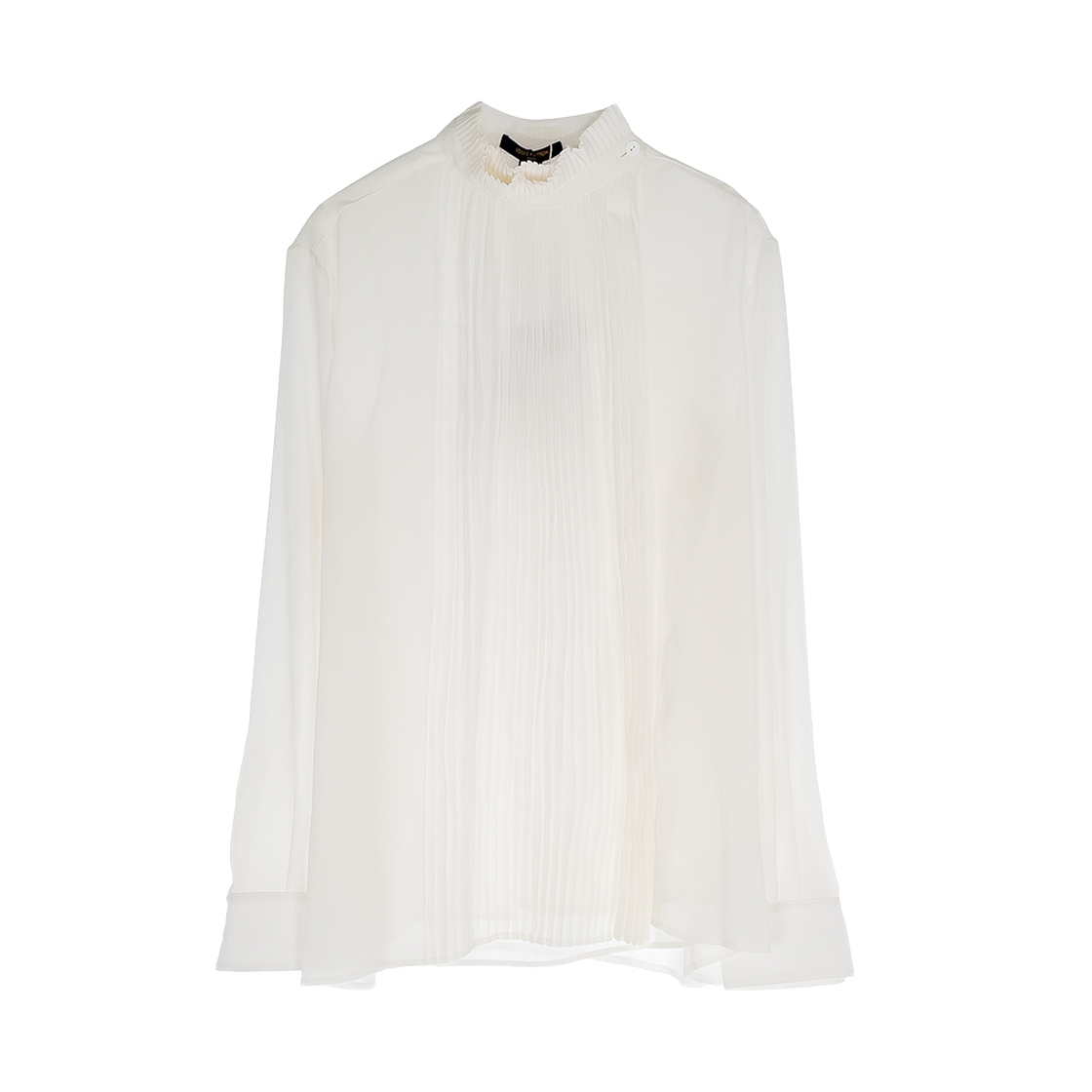 루이비통 프론트 플리츠 실크 블라우스 36 아이보리 (6ET0891)(Louis Vuitton Front Pleat Silk Blouse Ivory) - 1