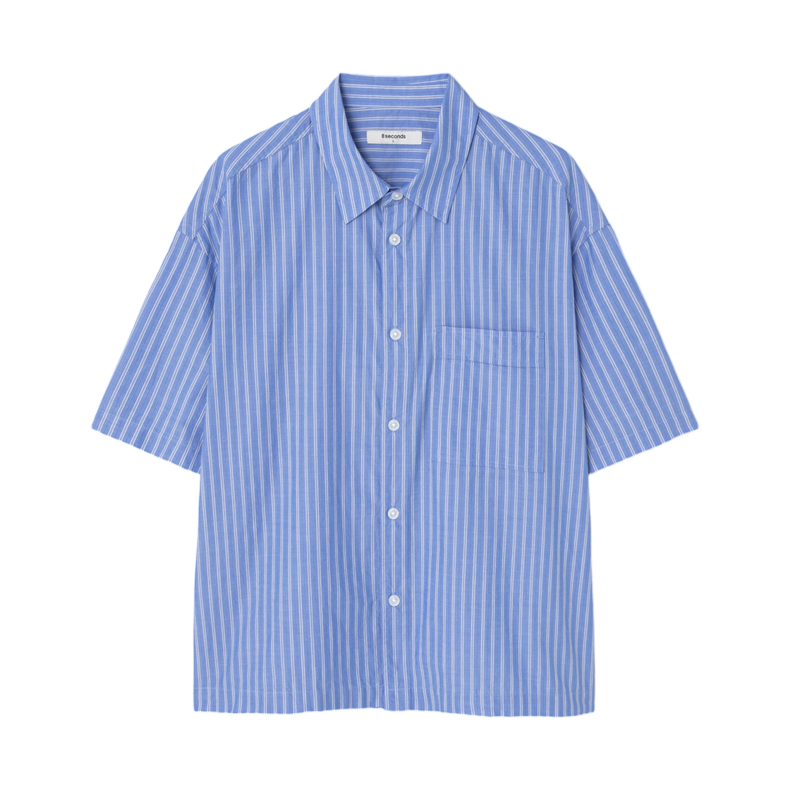 에잇세컨즈 멀티 스트라이프 숏슬리브 셔츠 블루(8seconds Multi Stripe Short Sleeve Shirt Blue)