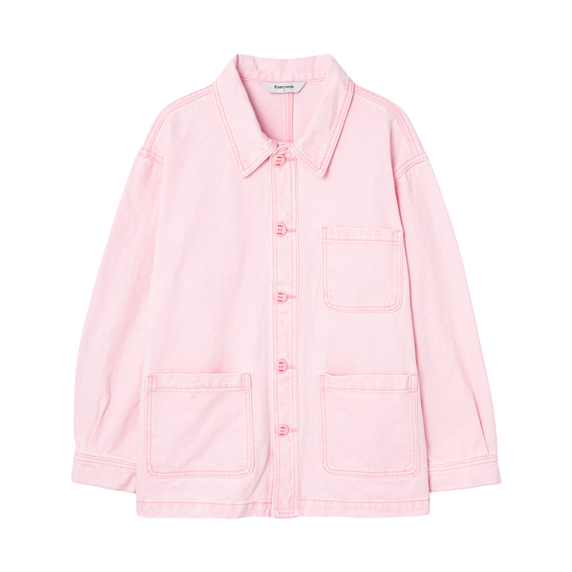 (W) 에잇세컨즈 데님 워크 자켓 라이트 핑크((W) 8seconds Denim Work Jacket Light Pink) - 1