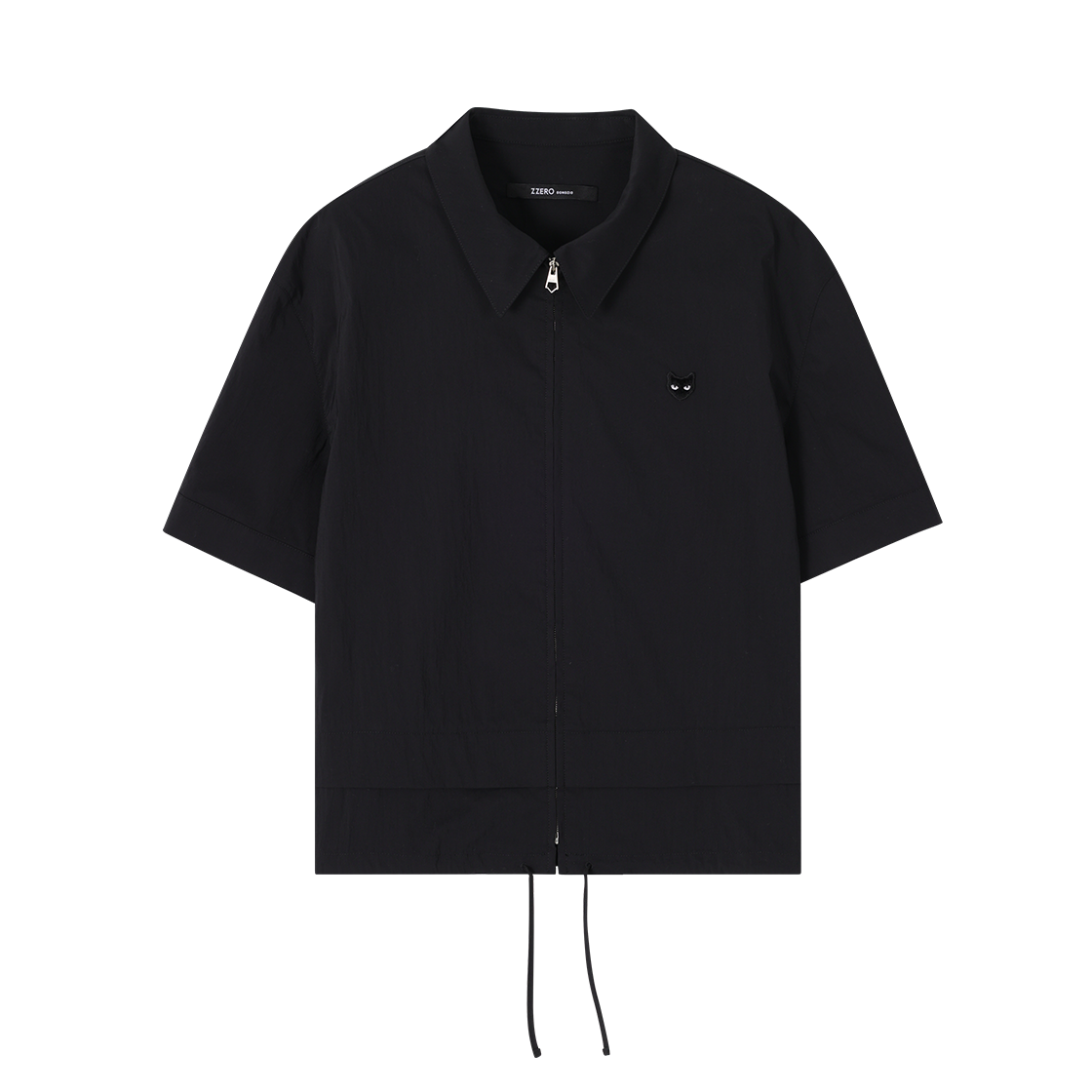 WI3SH858BK (W) SONGZIO ZZERO Panther Layered Zip Up Shirt Black