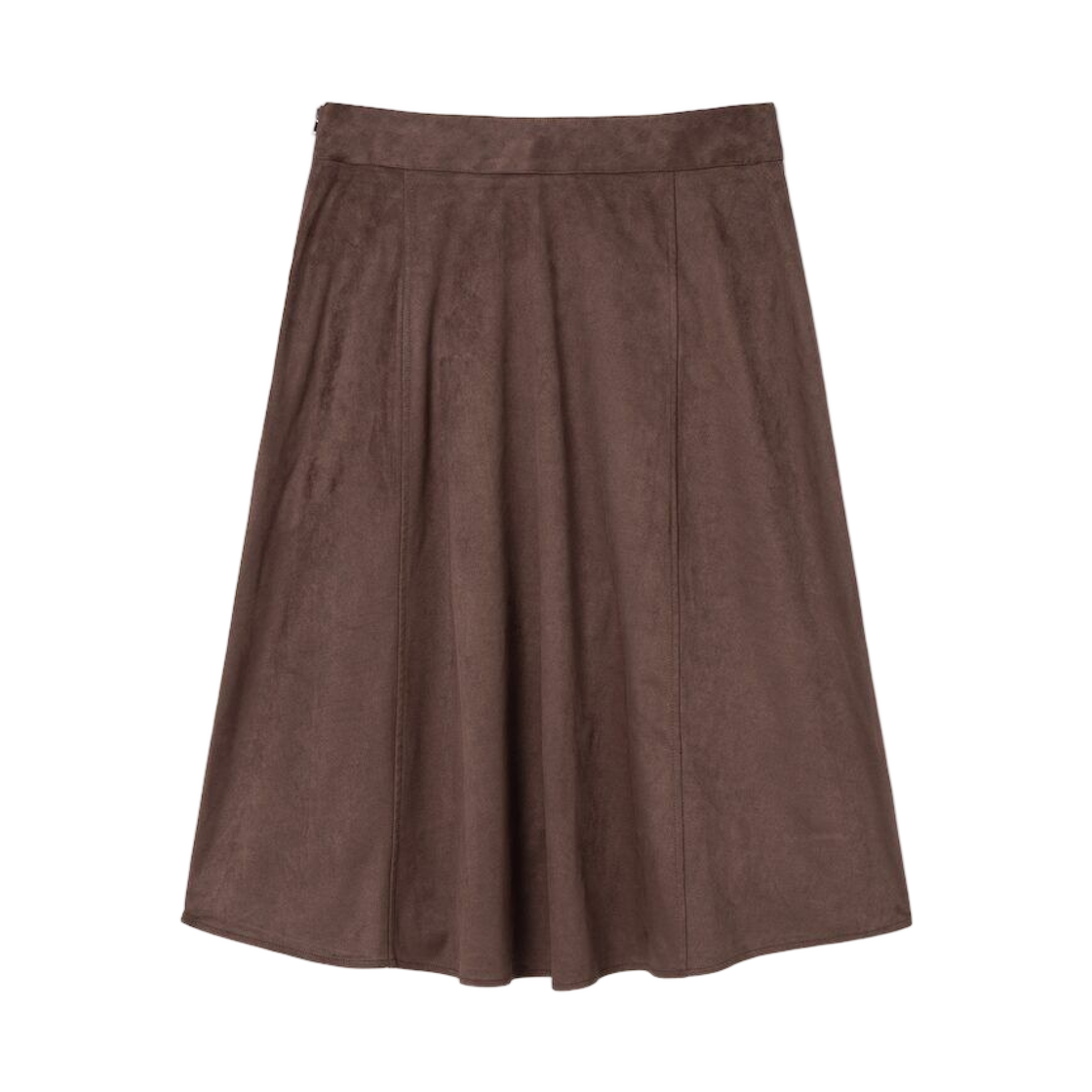 (W) 에잇세컨즈 스웨이드 미디 스커트 브라운((W) 8seconds Suede Midi Skirt Brown) - 2