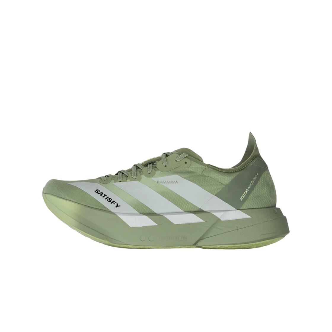 (W) 아디다스 x 새티스파이 아디제로 아디오스 프로 4 텐트 그린 매트 실버((W) Adidas x Satisfy Adizero Adios Pro 4 Tent Green Matte Silver) - 2