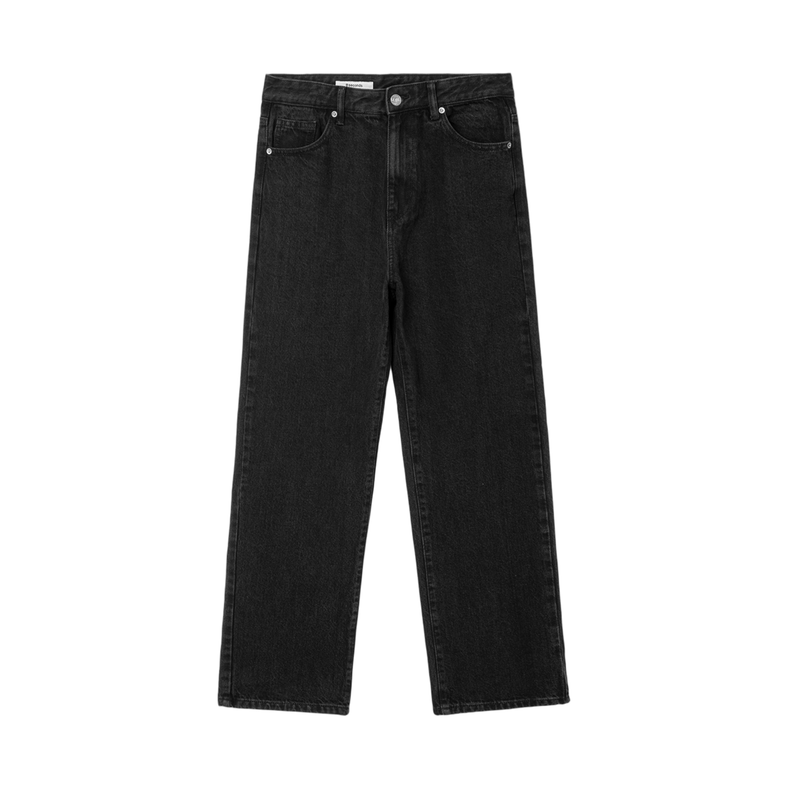 에잇세컨즈 에센셜 세미와이드핏 데님 팬츠 블랙(8seconds Essentials Semi Wide Fit Denim Pants Black)