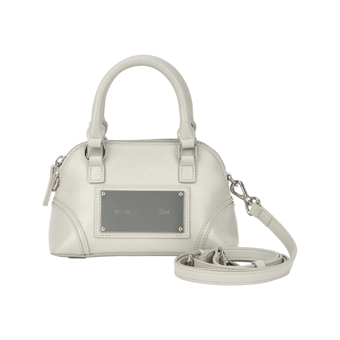 마뗑킴 커브 집 미니 백 라이트 그레이(Matin Kim Curve Zip Mini Bag In Light Grey)