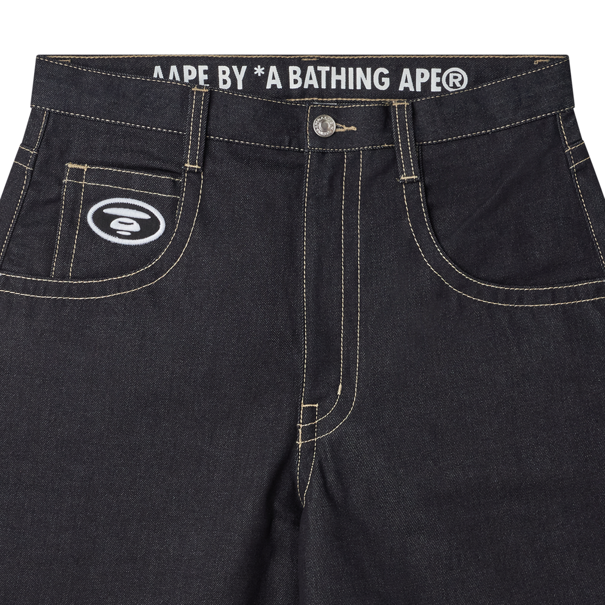 에이프 메인 쇼트 진 네이비 - 26SS(AAPE Main Short Jeans Navy - 26SS) - 3