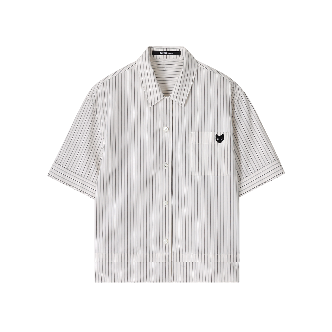 WI3SH857IV (W) SONGZIO ZZERO Panther Layered Open Collar Shirt Ivory