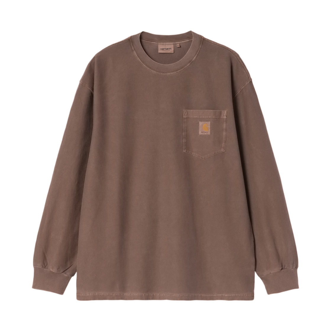 I036862-47-GD Carhartt WIP L/S Loose Pocket T-Shirt Tobacco Garment Dyed